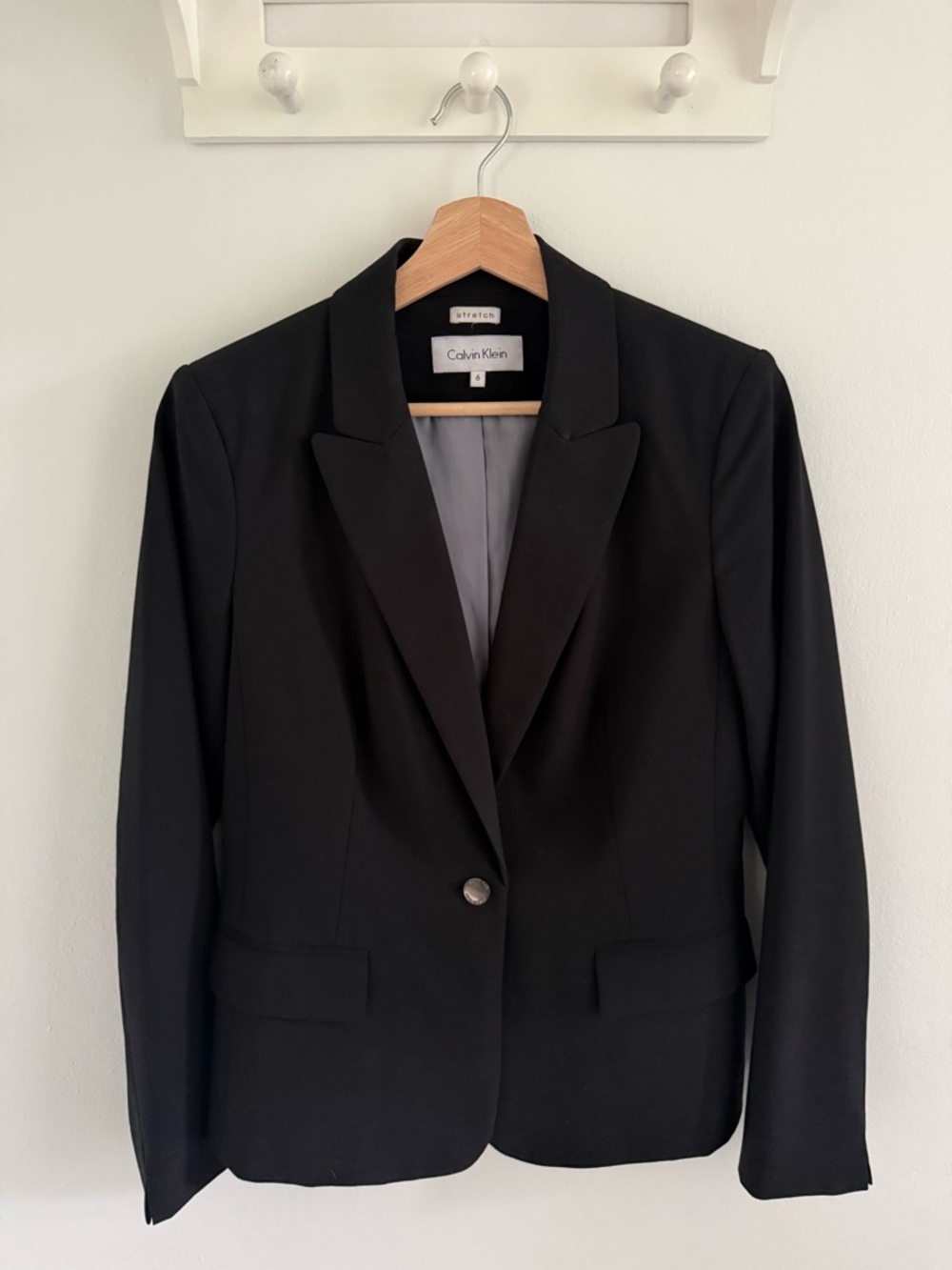 Calvin Klein Black Women's Single-Button Tailored Blazer